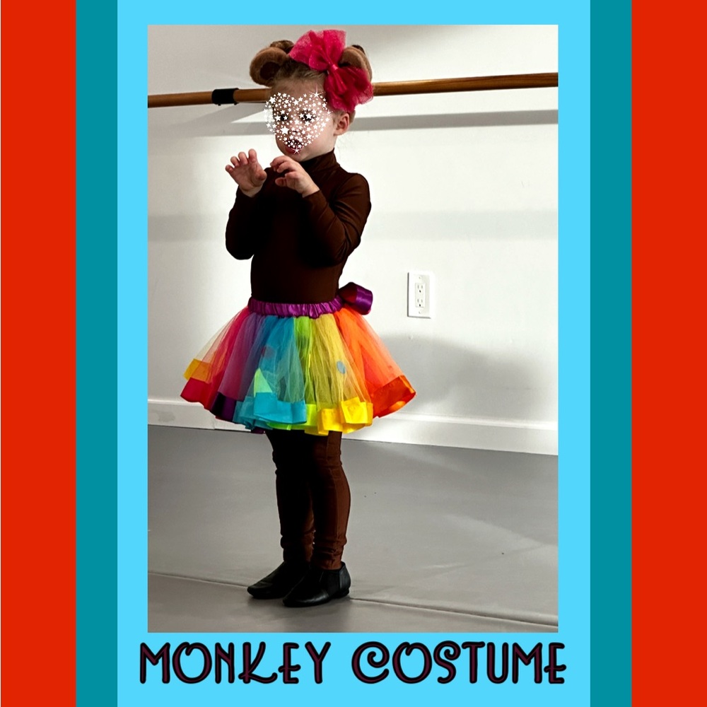 🐒Monkey Costume Tutu W/ Monkey Ears Headband ~ Bonus: 🦋Butterfly Wings - Picture 16 of 16